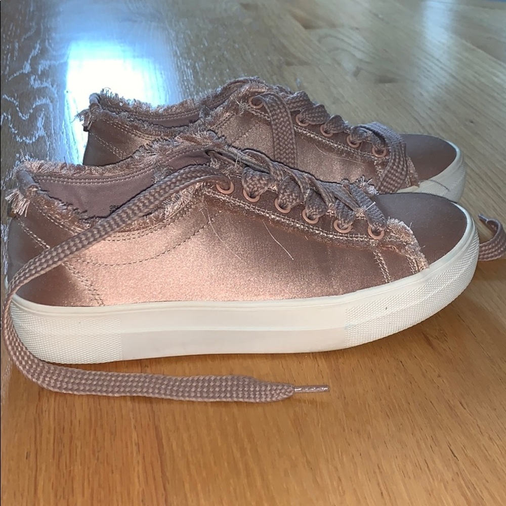 rose satin sneakers